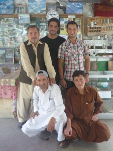 Staff of Madina: Rear: Mr Yaqoob, Raji, Irfan. Front: Habib, Ajaib 