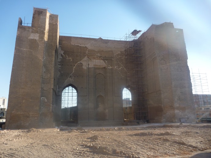 The ruins of  Arg-e Tabriz undergoing restorationThe 